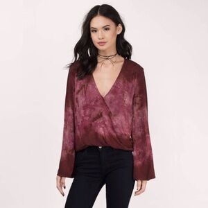 BLUE LIFE ‘Hayley’ Tie-Dye Wrap Top in Tahitian Punch Red